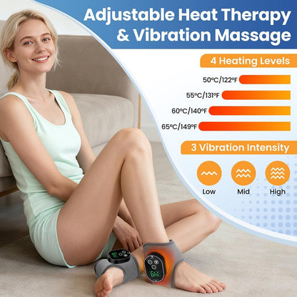 Foot Massager for Neuropathy Plantar Fasciitis Pain Relief, Foot Renew Ankle Massager, Ankle Heating Pad Heated Brace Wrap with 4 Heat Levels and 3 Vibration Modes for Women Men (Grey)