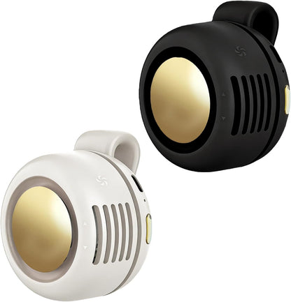 Portable Clip-On Fan, Mini USB Rechargeable 360° Rotatable Fan, Personal Fan 3-Speed Silent Mini Bladeless Fans (White)
