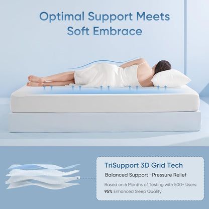 Elegear Cooling Mattress Pad King, Upgraded Arc-Chill® 3.0 + PCM Cooling, Stay Cool All Night, Breathable & Soft, Deep Pocket 18", Washable Mattress Protector for Hot Sleepers, Gray
