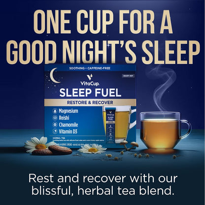 VitaCup Sleep Fuel Instant Tea Packets w/Chamomile and Magnesium, 24ct