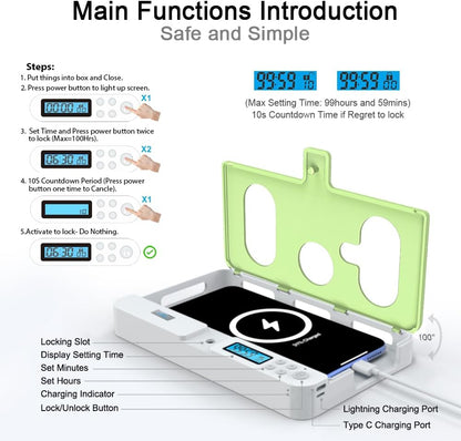 ySky Phone Lock Box with Timer,Phone Access Blocker Device for Cell Phones, Limits Smartphone Access, Reduces Screen Time & Improves Focus,Timed Jail Locker to Help Kids,Students, Adults Focus Back