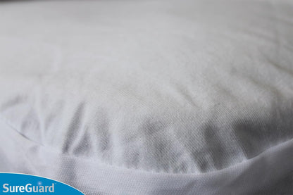 SureGuard Queen Size Mattress Protector - 100% Waterproof, Hypoallergenic - Premium Fitted Cotton Terry Cover White