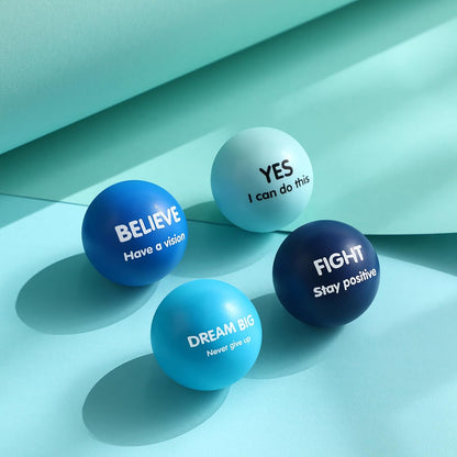 Liliful 100 Pcs Motivational Stress Balls Bulk Inspirational Squeeze Balls for Adults Anxiety Relief Fidget Toys Office Employee Gifts Classroom Rewards 2.2 Inch (Bright Colors)