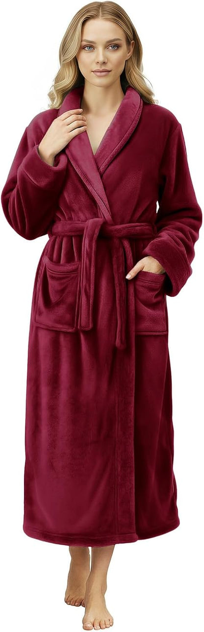 Premium Ultra Soft Robes for Women Plush Fleece Long Bathrobe
