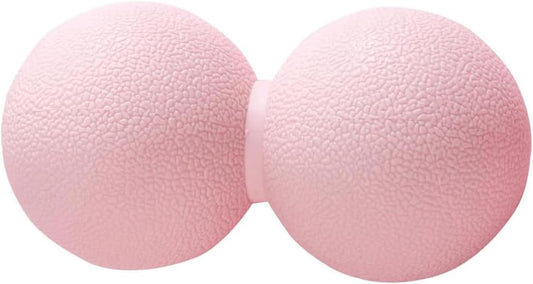 Double Lacrosse & Micro-Elastic Peanut Massage Ball - Myofascial Release Tool for Muscle, Back, Foot, and Physical Therapy, Mobility Roller for Acupressure and Relaxation (Pink)