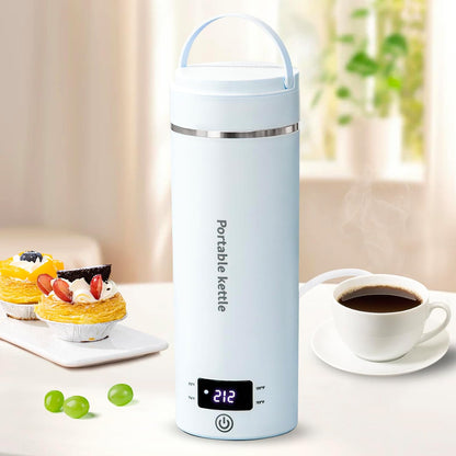Travel Electric Kettle Portable Mini Kettle,Small Hot Water Boiler with 4 Temperature Settings,304 Stainless Steel,Fast Boiling Water with Auto Shut-Off and Boil Dry Protection,400ml (Beige, 400ML)