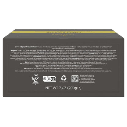 Taylors of Harrogate Lemon & Ginger, Herbal Tea, Individually Wrapped Bags, 100 Count (Pack of 1), Cleansing, Invigorating and Citrussy, Caffeine-Free, Enjoy Hot or Iced, 100 Teabags