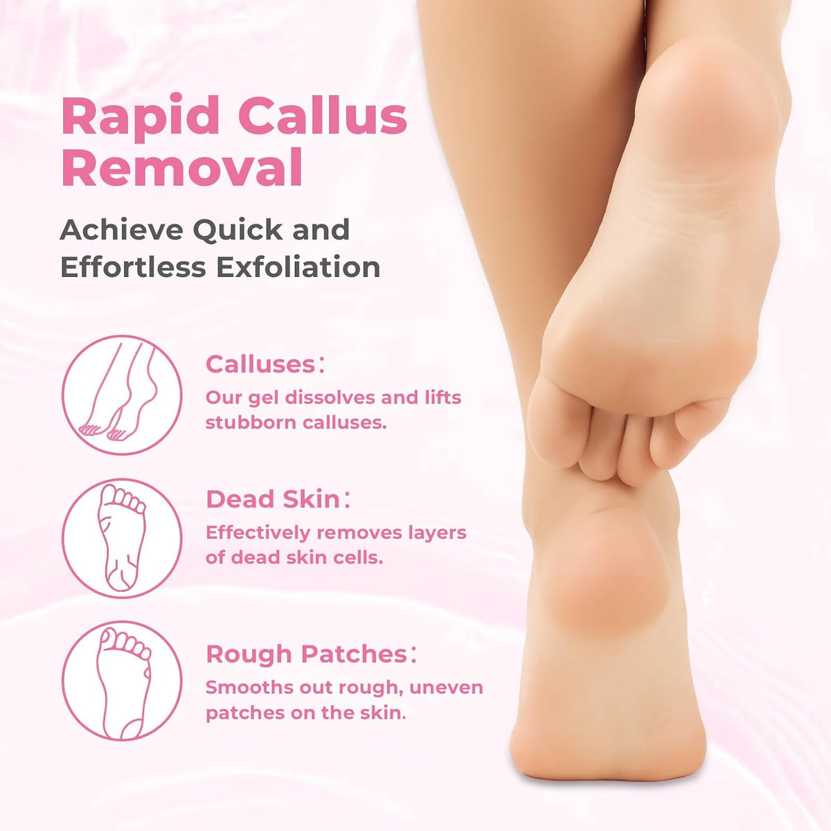 Foot Peeling Mask, 4 Pairs Foot Peel Mask for Dry Cracked Feet, Dead Skin Callus Removal, Repair Soft Feet