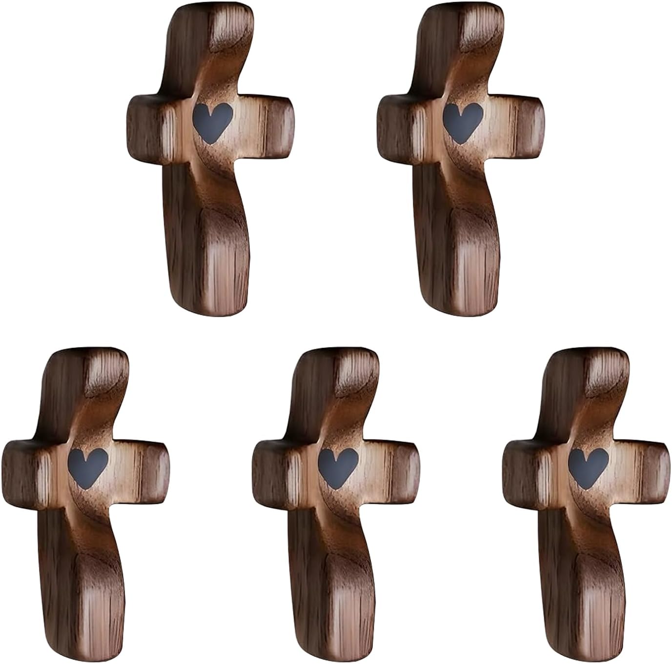 Cross My Heart/Encouragement Gift Wood Comfort Pocket Prayer Cross for Clutching, Clinging and Praying Christian Religious Gift