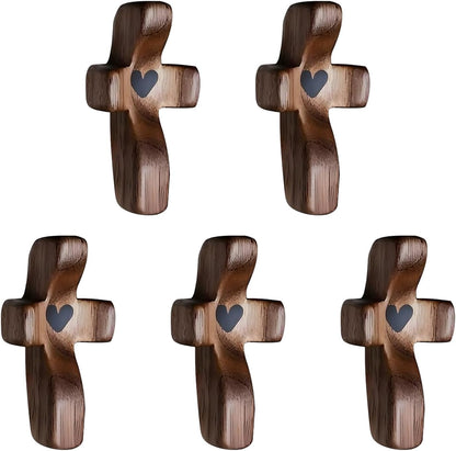 Cross My Heart/Encouragement Gift Wood Comfort Pocket Prayer Cross for Clutching, Clinging and Praying Christian Religious Gift