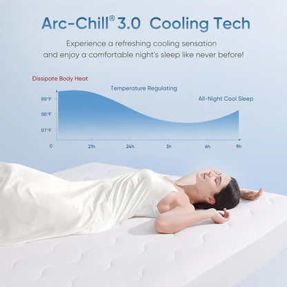 Elegear Cooling Mattress Pad King, Upgraded Arc-Chill® 3.0 + PCM Cooling, Stay Cool All Night, Breathable & Soft, Deep Pocket 18", Washable Mattress Protector for Hot Sleepers, Gray