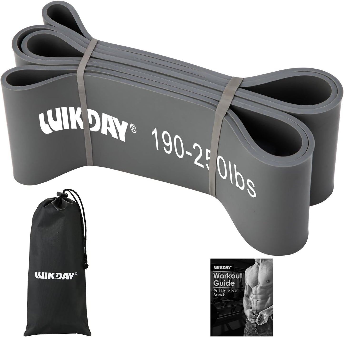 WIKDAY Resistance Bands for Working Out, Exercise Bands, Workout Bands, Pull Up Assistance Bands for Body Stretching Training Physical Therapy Muscle Training for Men & Women