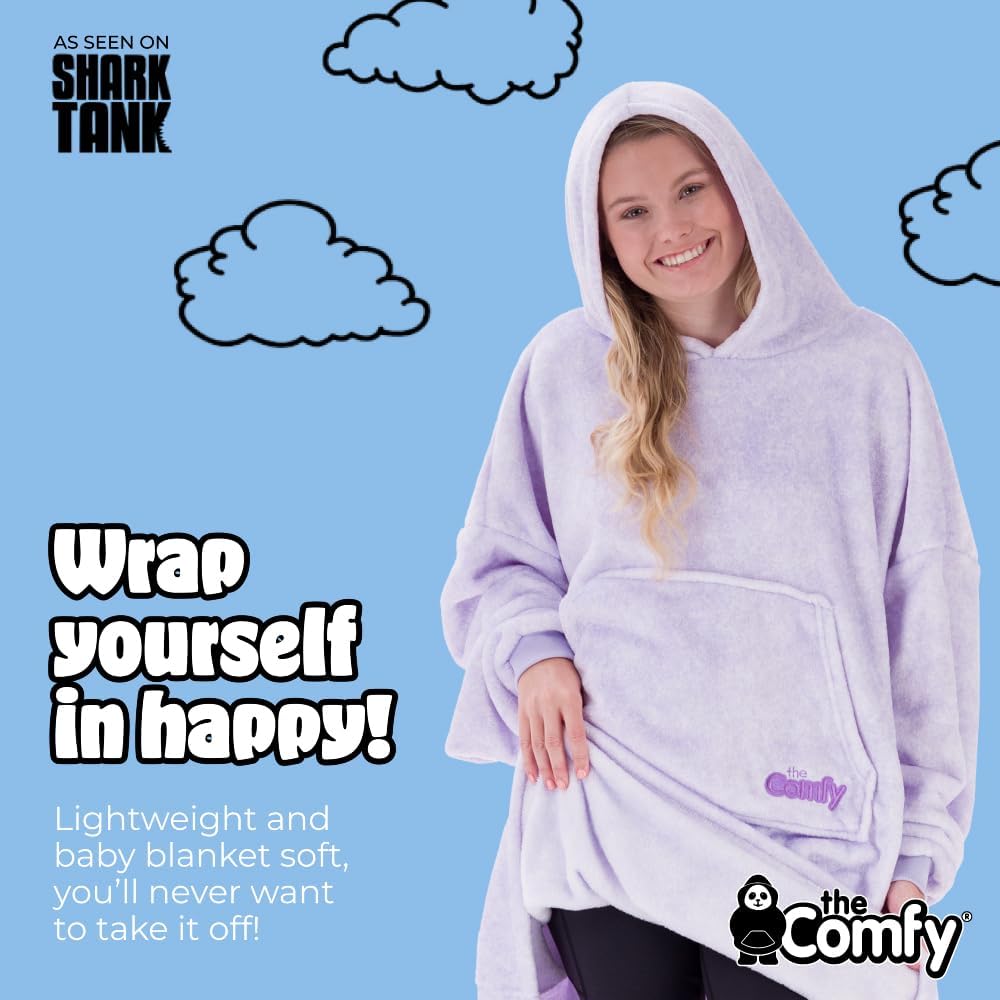 THE COMFY Dream | From Shark Tank | Patented | No Sherpa | Light Wearable Blanket Hoodie | Gift for Women & Men | One Size