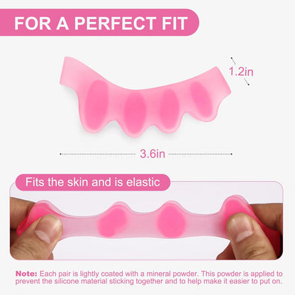 Pure Comfort Silicone Toe Separators – White – Bunion Corrector & Hammertoe Straightener for Overlapping Toes, Plantar Fasciitis Relief – Adjustable Gel Toe Spacers for Yoga, Running & Daily Wear – Washable & Reusable (2 Pairs)