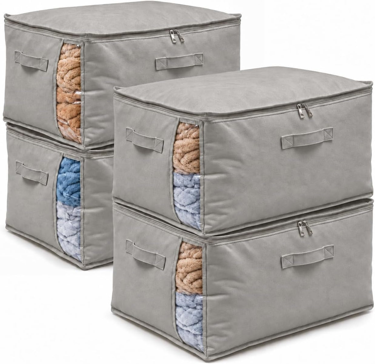 Canvas Comforter Storage Bags for Clothes & King Comforters, Natural