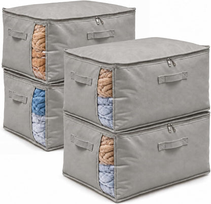 Canvas Comforter Storage Bags for Clothes & King Comforters, Natural
