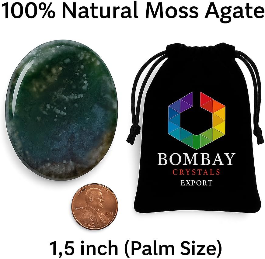 Natural Polished Thumb Palm Crystal for Meditation, Labradorite Worry Stone for Stress Relief, Anxiety Support & Pocket Reiki Healing