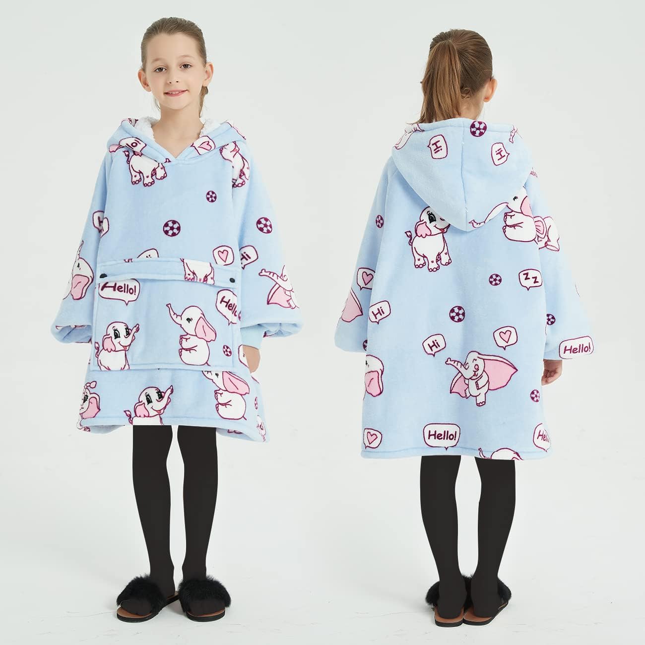 KFUBUO Wearable Blanket Hoodie for Adults Sherpa All Patterns Cat Oversized Sweatshirt Blanket with Pockets for Women
