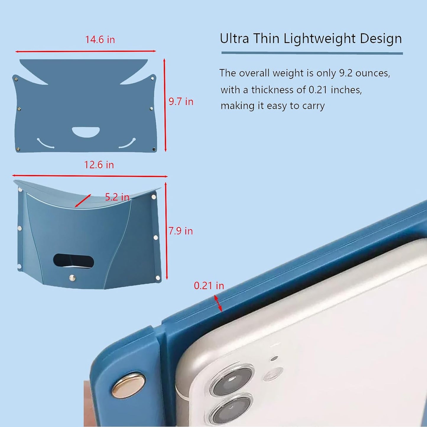 Travel Foot Rest for Airplane,Airplane Foot Rest,Portable Folding Under Desk Foot Stool,Relieves Back & Knee Pain,Comfortable for Long Flights,Cars,Trains,Ultralight Mini (Dark Blue)