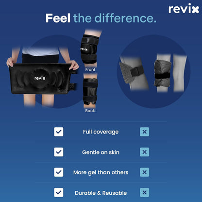 REVIX 19" Extra Large Knee Ice Pack Wrap Around Entire Knee, Reusable Gel Cold Pack for Discomfort and Post-Workout Fatigue, Cold Compress, Enhance Comfort and Recovery