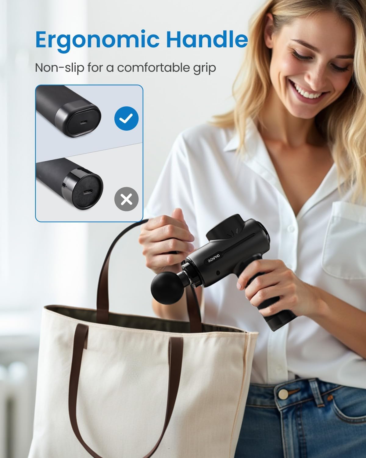 RENPHO Active+ Massage Gun, App-Controlled Guided Courses, Bluetooth