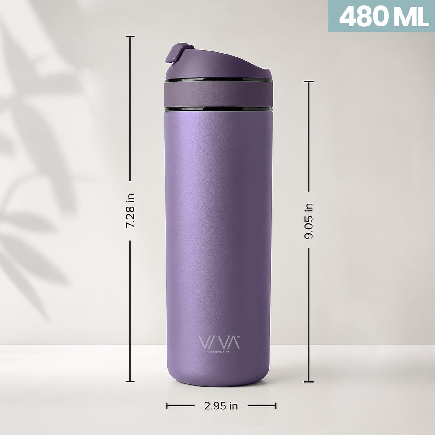 VIVA Recharge Tea Infuser Bottle, 16 oz Insulated Stainless Steel Travel Tea Tumbler with Infuser for Loose Leaf, Hot & Cold Tea & Coffee, Patented Steep Control, Leak-Resistant Lid - Mustard