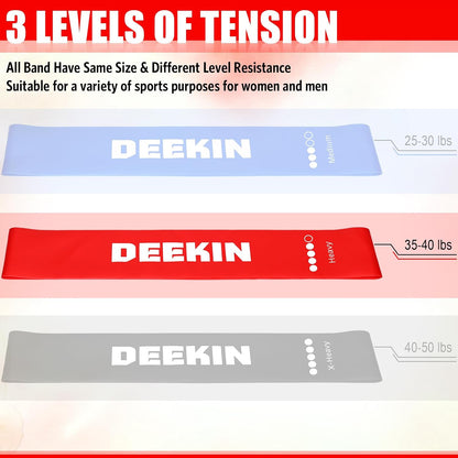 Deekin 20 Pcs Resistance Bands Resistance Loop Exercise Bands Exercise Equipment Elastic Drap Ring for Women and Men Home Fitness, Gym, Yoga