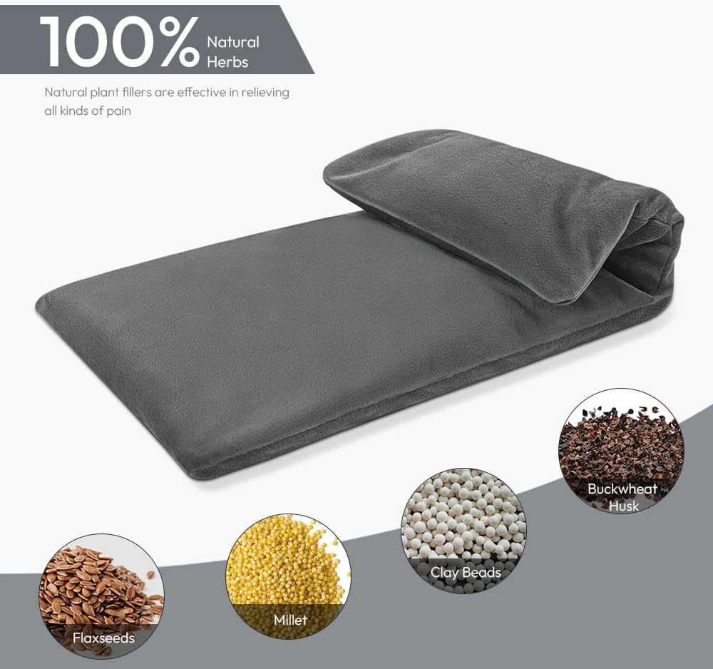 MORLIDEN Neck Heating Pad Microwavable for Shoulders, Warmer Wrap Microwave Heating Pad for Neck and Shoulders for Pain Relief (Navy Blue)