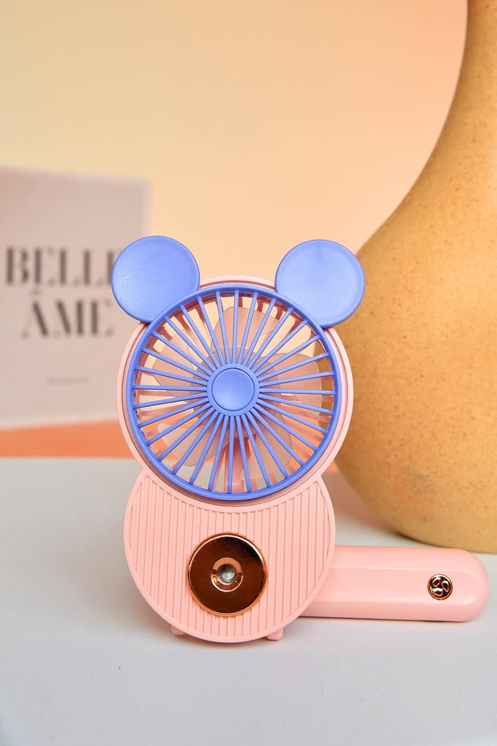 LACOVIA Cute Mouse Misting Personal Fan, Foldable Mini USB Fan(Red)