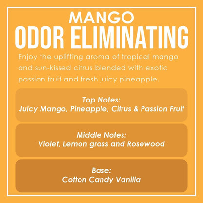 Vanilla Bean Odor Eliminating Highly Fragranced Candle - Eliminates 95% of Pet, Smoke, Food, and Other Smells Quickly - Up to 80 Hour Burn time - 12 Ounce Premium Soy Blend - Colors A