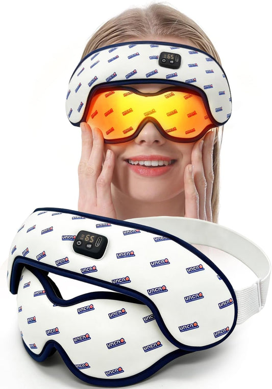 Cordless Heated Eye Mask for Dry Eyes 4 Temperature Settings & 6 Timers, Washable Cover, Warm Compress for Stye, Blepharitis, Eye Strain Relief Heating Pad, Ideal for Travel & Sleep Fast Even Heating