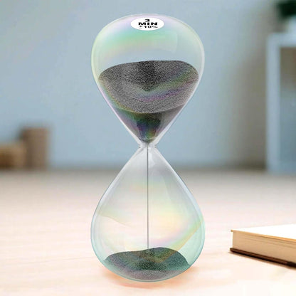 3 Minute Sand Timer,3M Sand Clock with Simple Biloba Puff Design, Reloj De Arena, Large Blue Sand Watch 3 Min Hourglass Sandglass for Home,Desk,Office Decorative (Blue)
