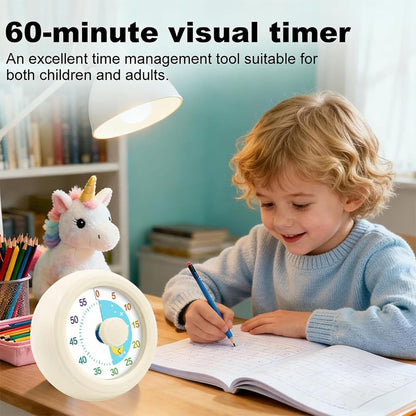Visual Timer for Kids & Adults, 60 Minute Rainbow Countdown Timer, Time Management Tool for Classroom, Home, Kitchen, Office, School (Green-Round-Rainbow)