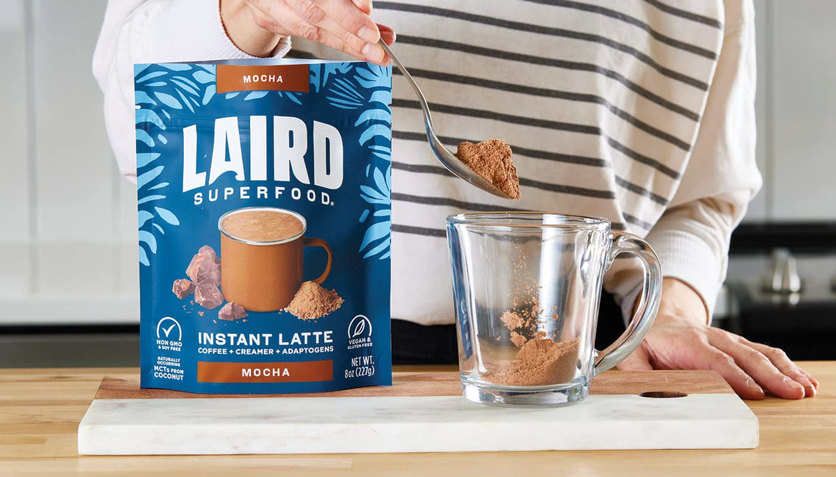 Laird Superfood Chai Instant Latte with Adaptogens - Instant Chai Tea Powder with Superfood Coconut Creamer - Gluten Free, Non-GMO, Vegan, 8 oz. Bag, Pack of 1
