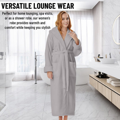 KAHAF COLLECTION Cotton Terry Robes for Women and Men, Terry Shawl Collar Bathrobe, ONE SIZE - UNISEX Men & Women Spa Robe