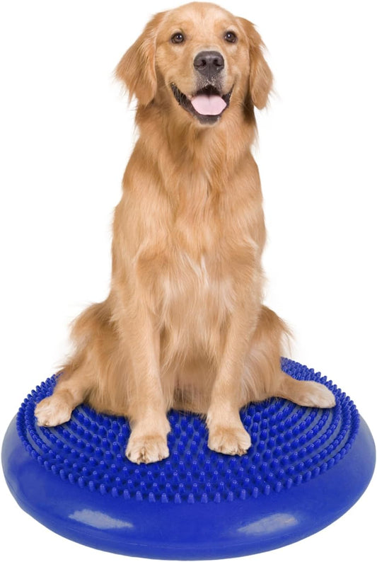 Dog Balance Disc 14", Dog Balance Equipment with Cushion and Pump, Pet Training Platform for Pet Rehabilitation Training, Strength Train Stability, Suitable for Small and Medium-Sized Pets