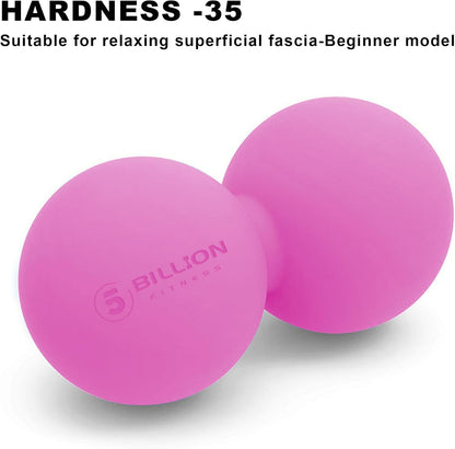 5BILLION FITNESS Peanut Massage Ball,Double Lacrosse Ball and Mobility Massage Ball for Physical Therapy - Deep Tissue Massage Tool for Myofascial Release, Muscle Relaxer, Acupoint Massage (Purple)