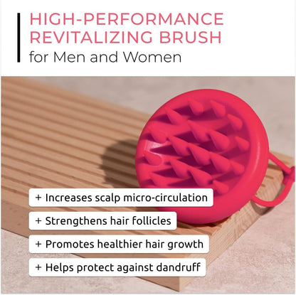 DS Labs Revitalizing Scalp Brush - Silicone Shampoo Massager for a Cleaner, Fresher, Feeling Scalp, Lifts Build Up & Boosts Lather, Ergonomic, Water Resistant, for All Hair Types