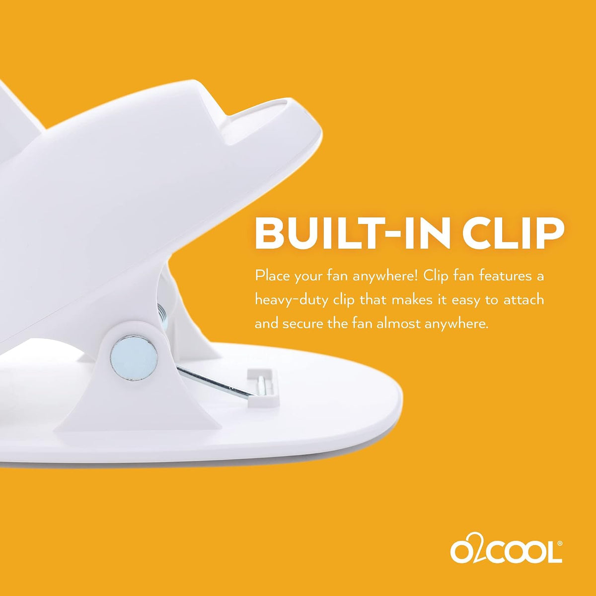 O2COOL Rechargeable USB Battery Clip Fan with Gooseneck 3-Speed