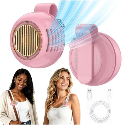 2Pack Portable Clip-On Fan for Shirt, 2.8 oz Lightweight Palm-Size Mini Fan