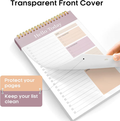 Taja To Do List Notepad - To Do List Notebook for Work with 52 Sheets, 9.8" x 6.5", Undated Daily Planner Perfect for Daily Tasks and Goal Setting, Notepad Suitable for Office, Home & School - Violet Dream