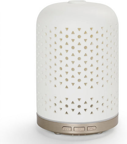 Essential Oil Diffuser - 2.4MHz Ultrasonic Glass Diffuser with Pulse/Continuous Mist & Night Light, Waterless Auto-Off, Silent Aromatherapy Diffuser for Home, Office, Yoga, Spa, Gifts & Home Decor.