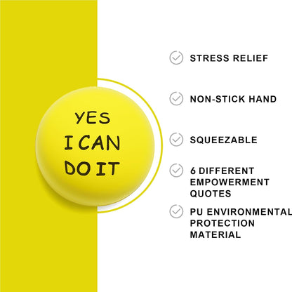 ALMAH Motivational Stress Balls for Kids and Adults (6 Pack)