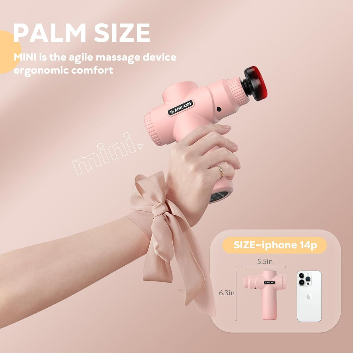 AERLANG Christmas Gift for Women Massage Gun with Heat deep Tissue Pink