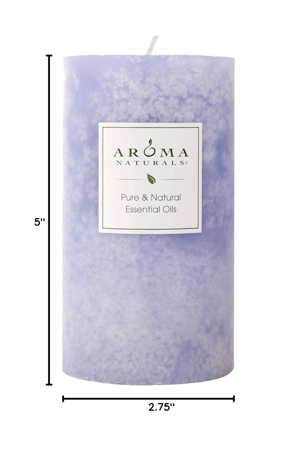 Aroma Naturals Essential Oil Tranquility Pillar Candle, 2.5" x 4", Lavender, 11 Ounce