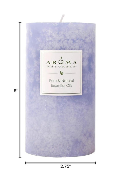 Aroma Naturals Essential Oil Tranquility Pillar Candle, 2.5" x 4", Lavender, 11 Ounce