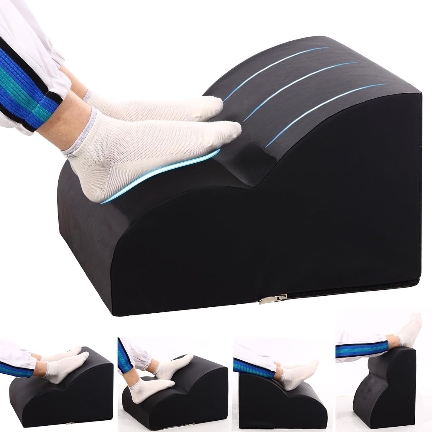 Foot Rest for Under Desk at Work.Multifunctional 3-Tier Foot Stool,with Washable Footrest.for Under Desk,Office Chair Gaming Chair & Sofa,Leg Elevation Pillow,Supports Posture -Dark Grey