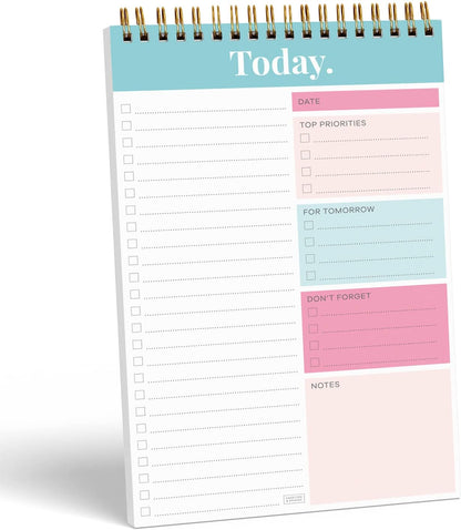 Sweetzer & Orange Daily & Weekly To Do List Notepad – Undated Work Planner & Organizer with Wish List Section, 52-Sheet Coiled Task Pad for Productivity – SET OF 4 To Do List Notebook for Work