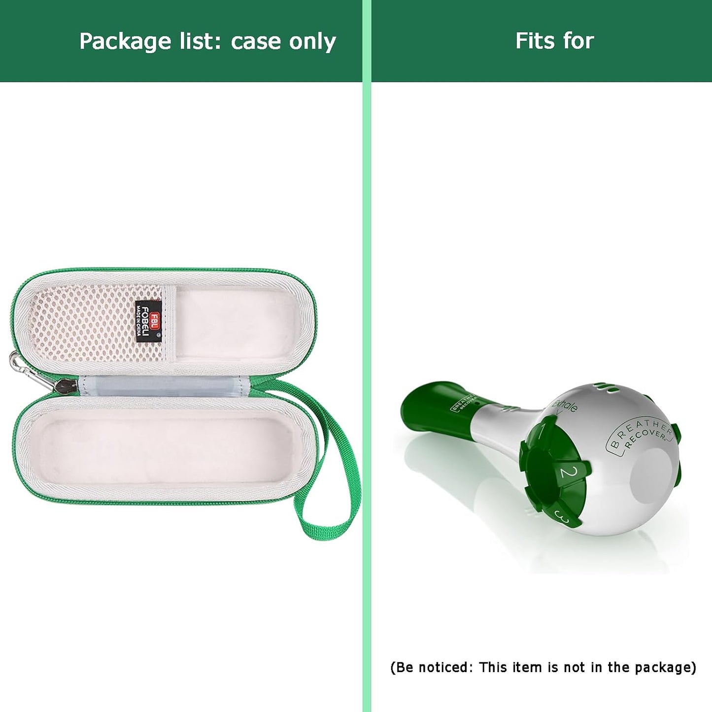 FBLFOBELI EVA Hard Carrying Case Compatible with The Breather/HETARU Natural Breathing Exercise Device, Hand-Held Inspiratory Expiratory Muscle Trainer (Blue, Case Only)