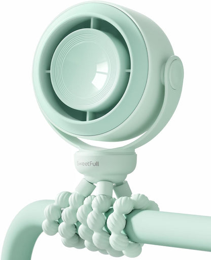SWEETFULL Portable Stroller Fan, Pinch-Proof Baby Fan - Cream